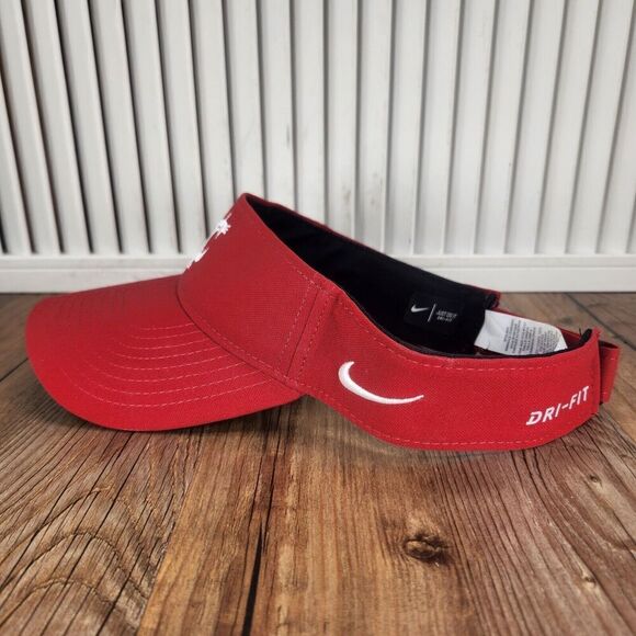 Nike Washington State Cougars Visor Red Strap Back Dri-Fit Golf Tennis College - Picture 6 of 11